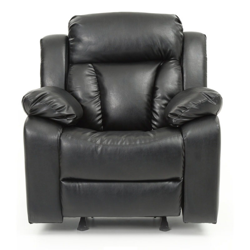 Élégant fauteuil inclinable rembourré avec accoudoirs, Noir