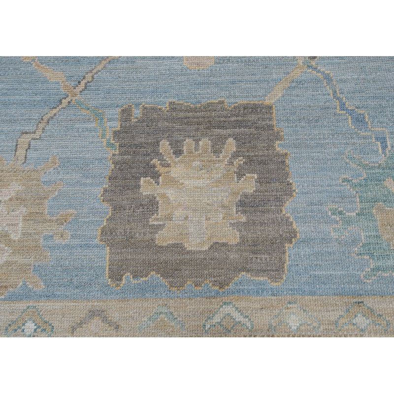 Tapis turc Oushak fait à la main 12 pi 1 po x 15 pi 1 po