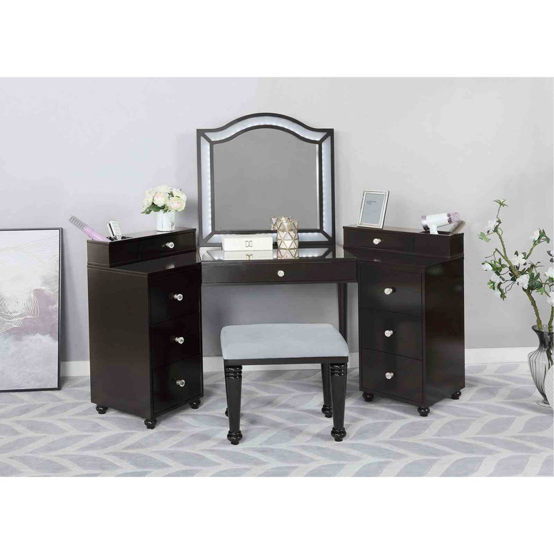 Ensemble de meuble-lavabo 1 pièce avec tabourets Glam Style