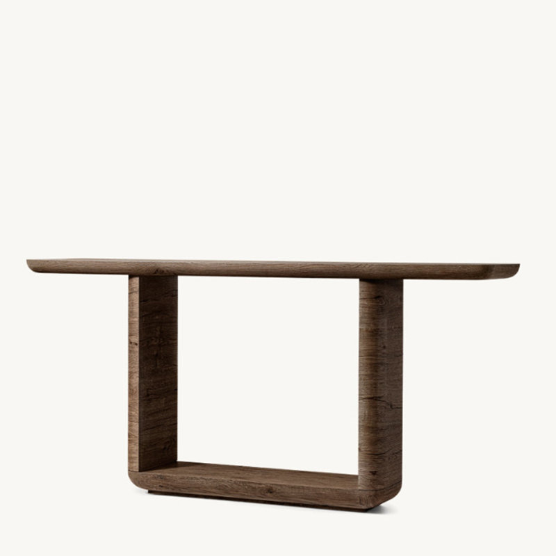 Console en bois massif de style moderne, Marron foncé