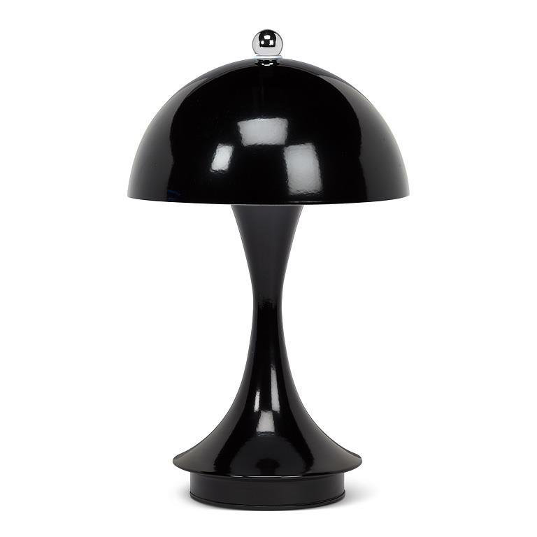  Lampe à abat-jour à DEL Trilite, lampe de table moderne rechargeable alimentée par USB, conception champignon pour chambre à coucher, salon ou coin lecture, 10 po, noir brillant