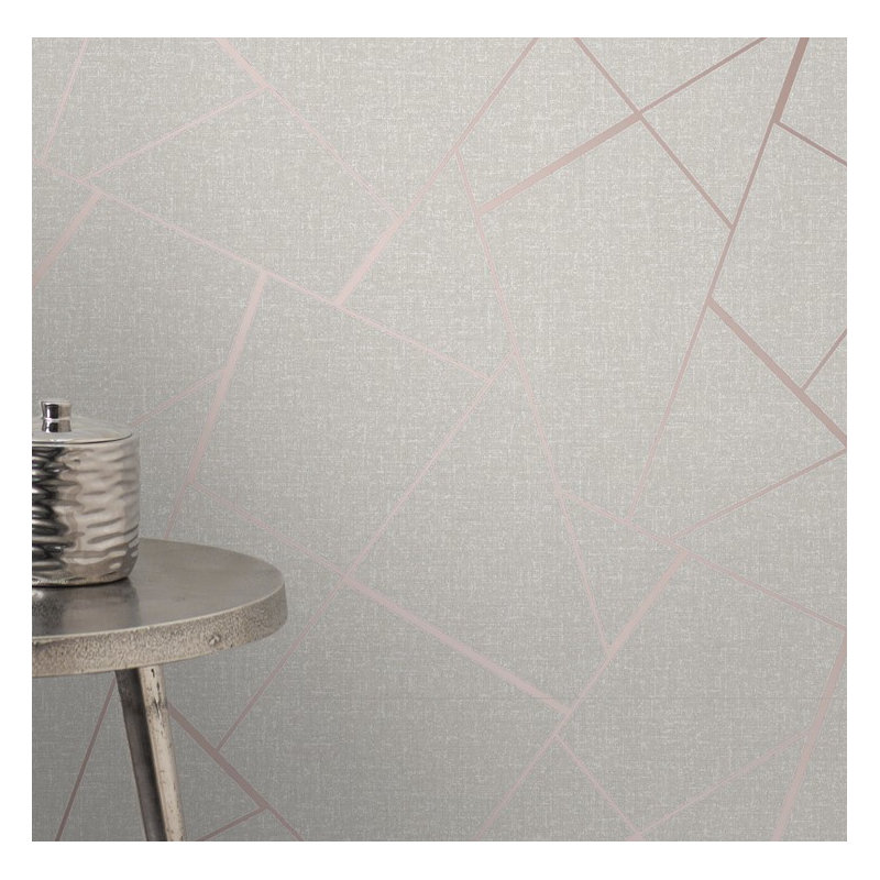 Fractal 10m x 53cm Wallpaper Roll, Rose Gold