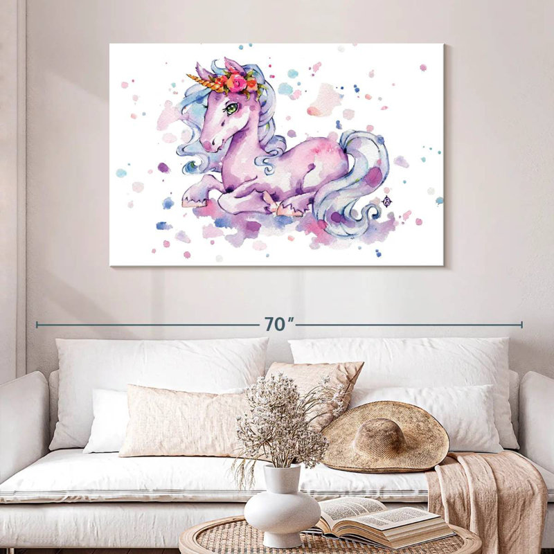 Ashelle douce licorne, H 32 po x l 48 po