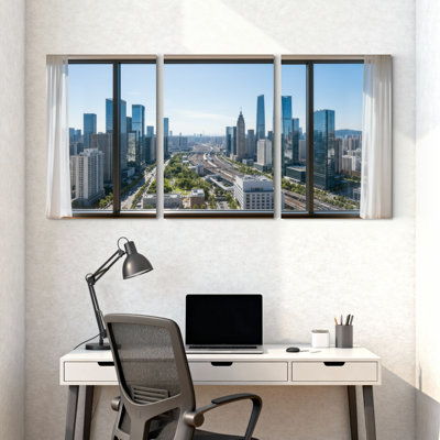 Ensemble de 3 reproductions d'art sur toile, "Scenic & Cityscapes"