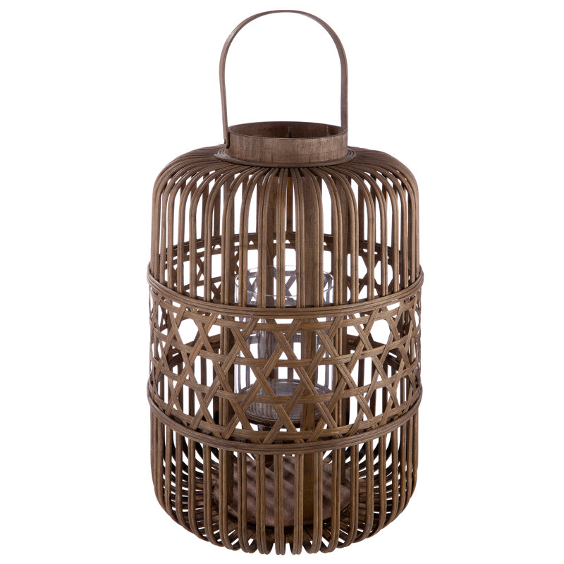 Bamboo Floor Lantern, 46cm H x 32cm W x 32cm D