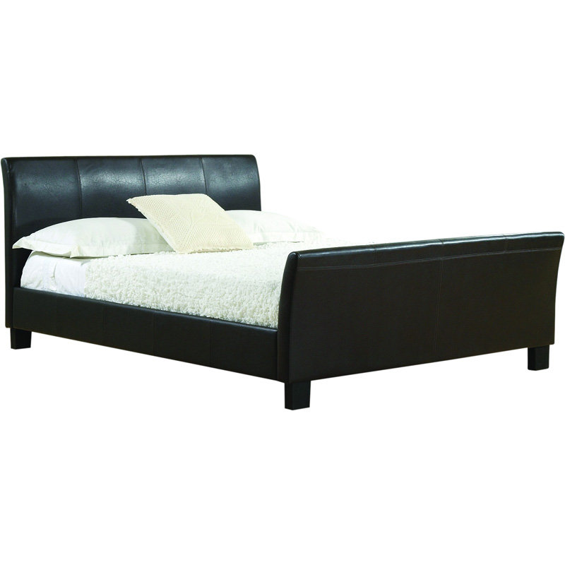 Upholstered Bed, Double (4'6), Black