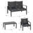 Patio Furniture Set, 4 Pieces Outdoor Patio Conversation Set with Coffee Table and Cushions for Poolside Balcony-1908736143