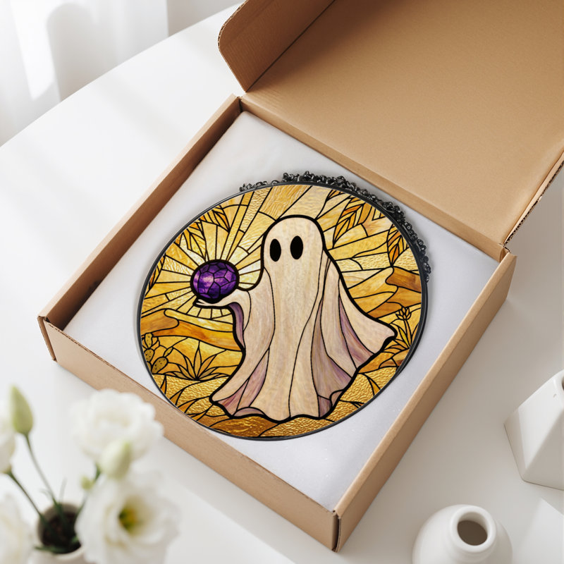Vitrail en verre coloré 12 "H Ghost