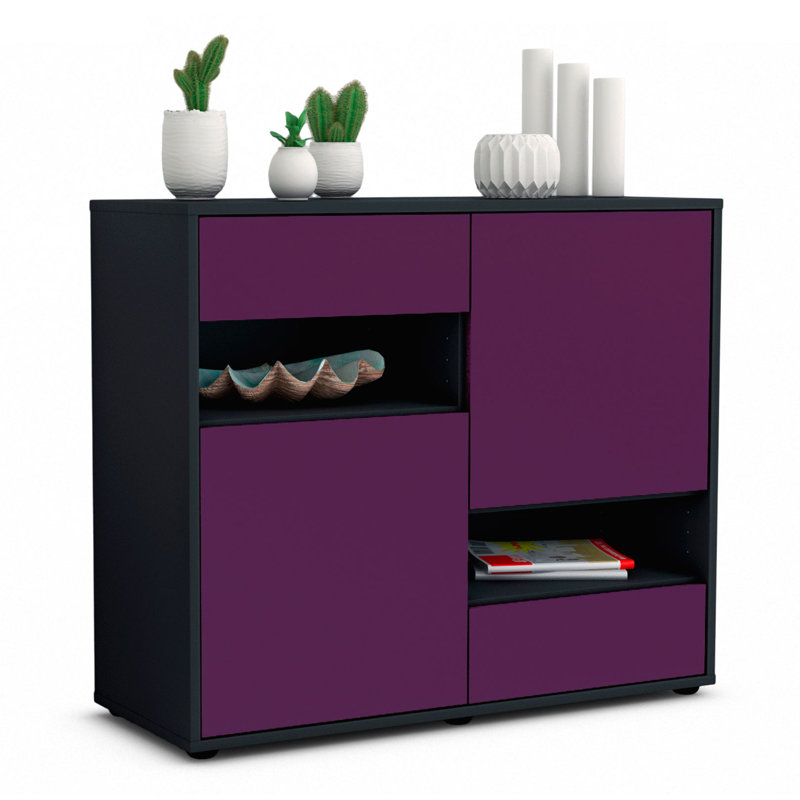 Ramsel 92cm Sideboard, Anthracite/Purple
