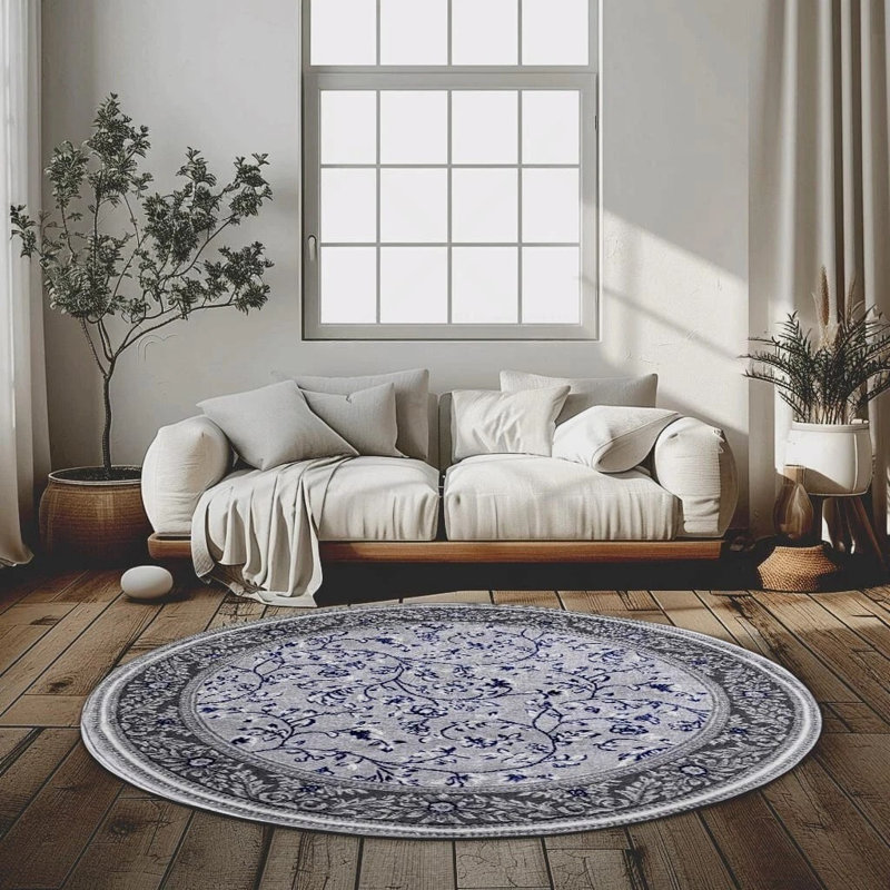 Solid Colour Area Rug, Round 120 cm
