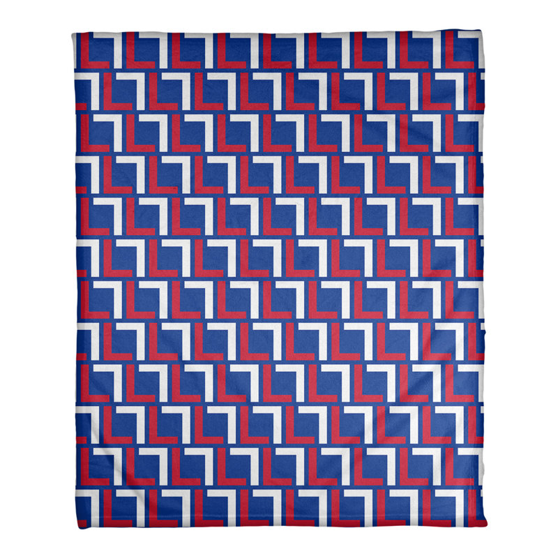 New Orleans Sewn Throw Blanket, 30" W x 40" L, Blue/White/Red, New England
