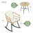 Postfield 3 Piece Outdoor Wicker Rocking Bistro Set with Tempered Glass Coffee Table and Cushions for Balcony Patio Porch