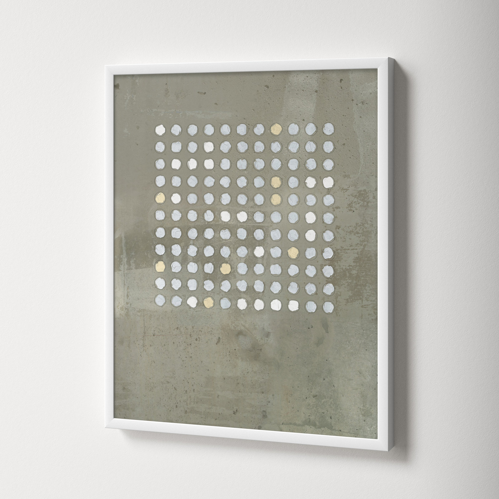 Circles In Squares 2 by Jacques Pilon, 20" H x 16" W x 1.25" D, White