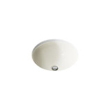 16-1/4 In. Round Undermount Bathroom Sink, No Overflow