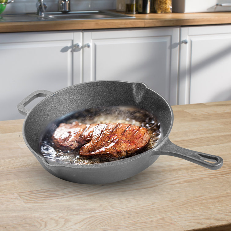 Lexi Home 3 Piece Cast Iron Frying Pan Set & Reviews