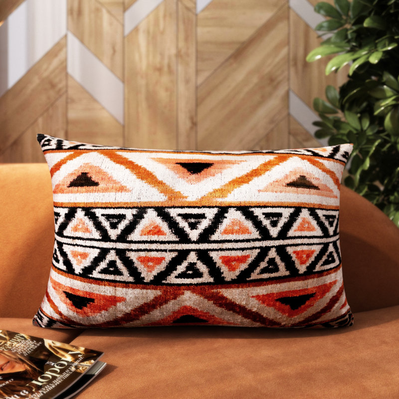 Housse et insert de coussin rectangulaire en soie / velours