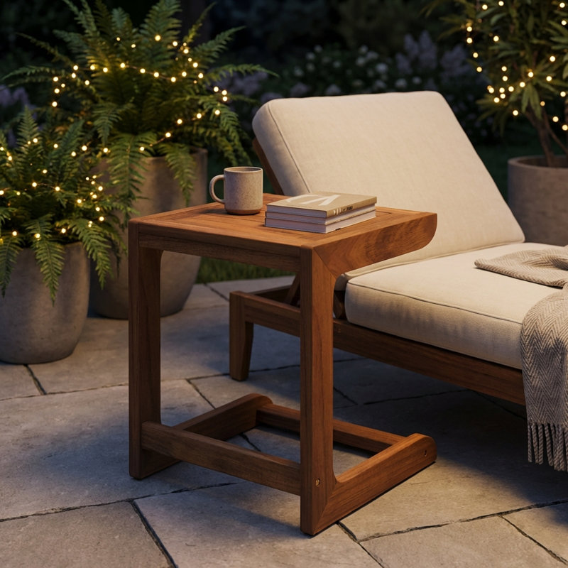 Table d'appoint portative multifonctionnelle en acacia
