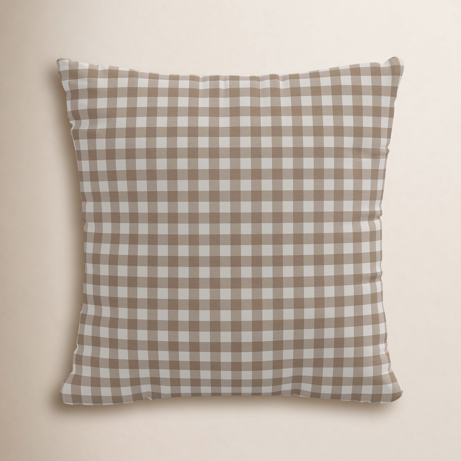 Arkins Plaid Cotton Throw Pillow, Feather, 18