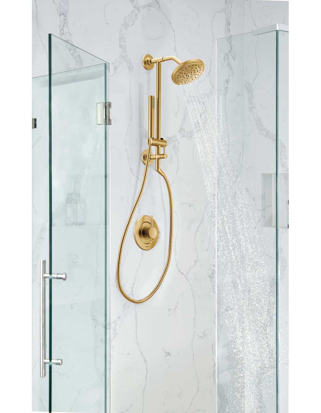 Align Posi-Temp Tub and Shower Valve Trim, Brushed Gold
