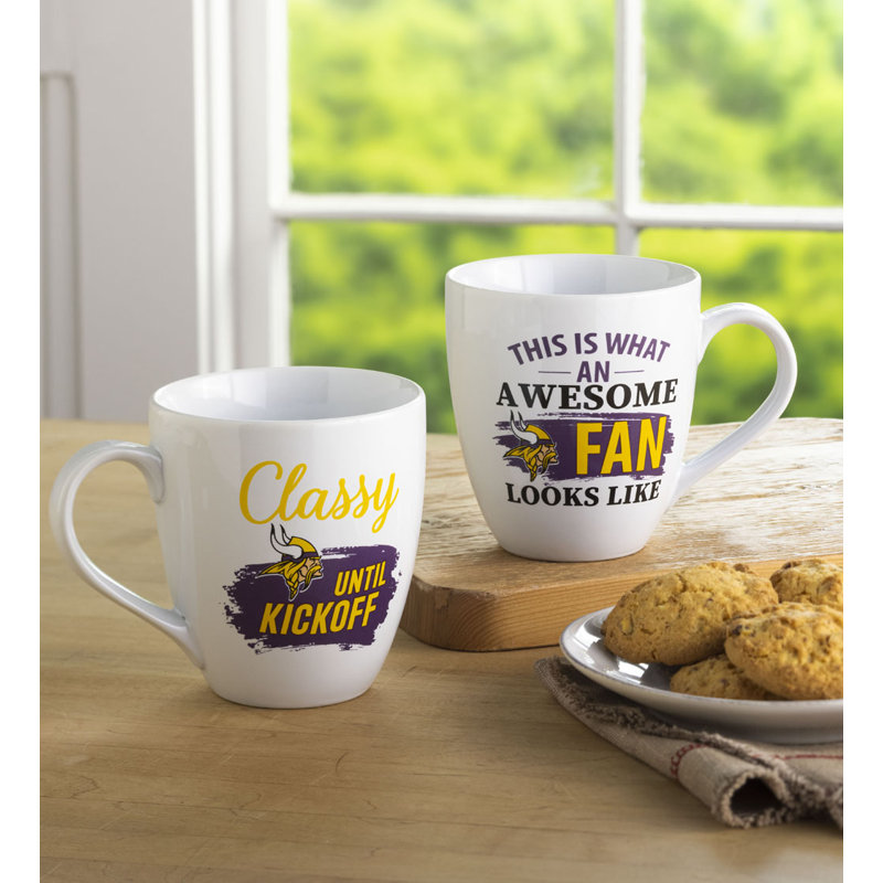 Ensemble de 2 tasses à café NFL, Vikings du Minnesota