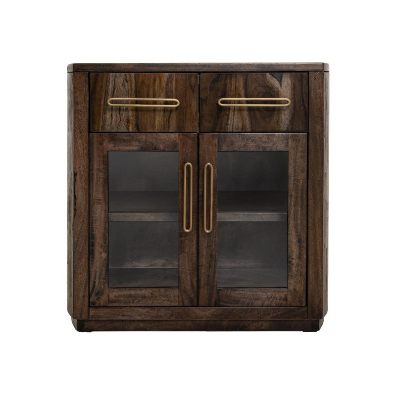 Balam 2 Drawer & 2 Glass Door Server, Dark Brown
