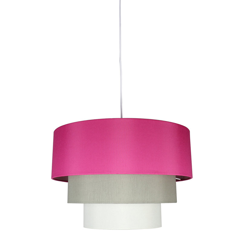 Dana 1 - Light Single Pendant, Fuchsia/Moss Gray/Eggshell, White