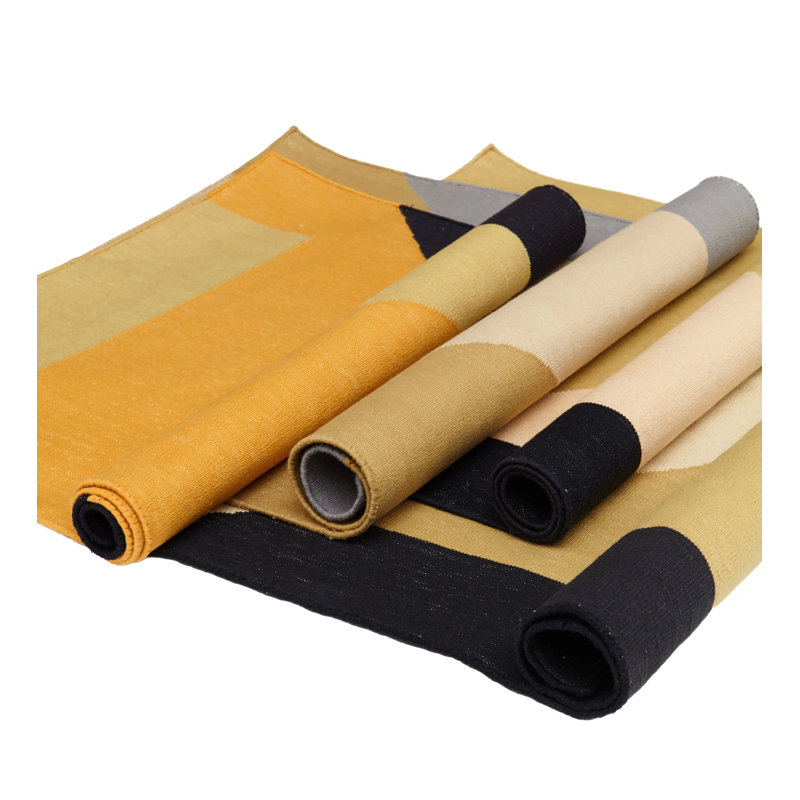 Geometric Flatweave Rectangle 5' x 7' Cotton Area Rug in Yellow