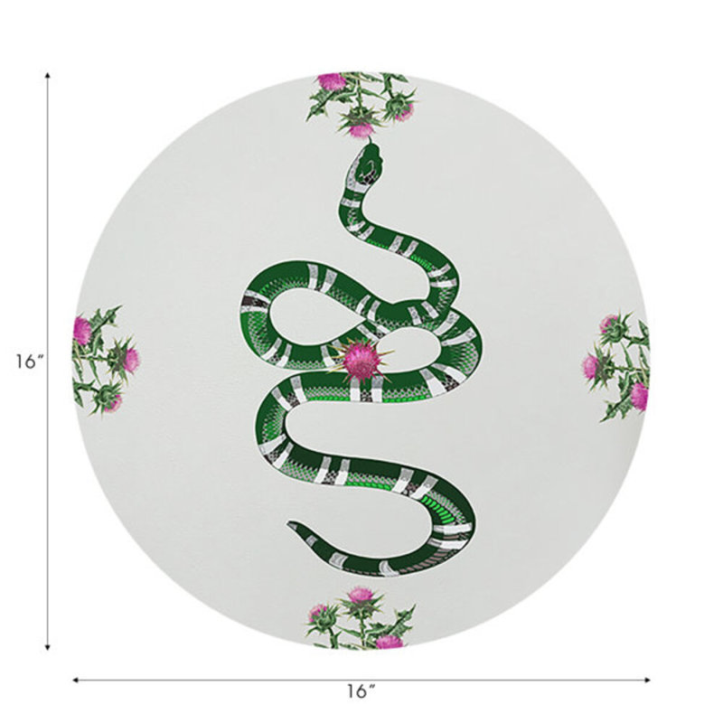 Napperon en cuir Thistle and Snake, Blanc rose