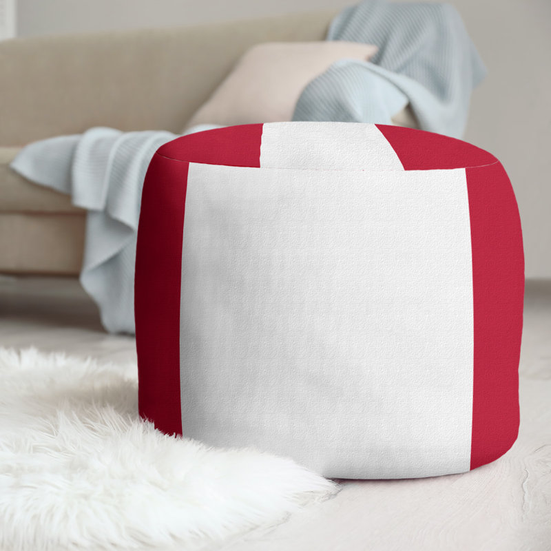 repose-pieds rond 20,5", Red/White