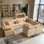Canapé modulaire en velours côtelé moelleux Hogle 