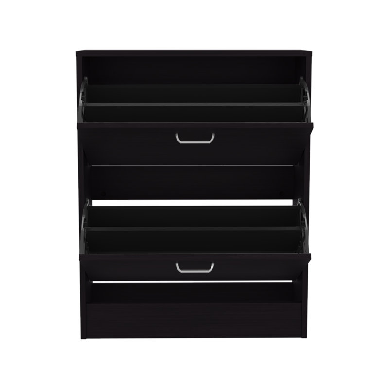 Ozzy Shoe Cabinet, 2 Tilt-Out Doors, Slim Design, Internal Supports, Modern Style, Wenge, Brown