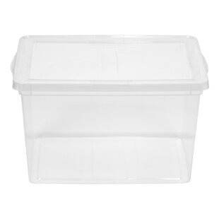 Clear Lucite Acrylic Modern Storage Bin With Latch & Scoop Options 