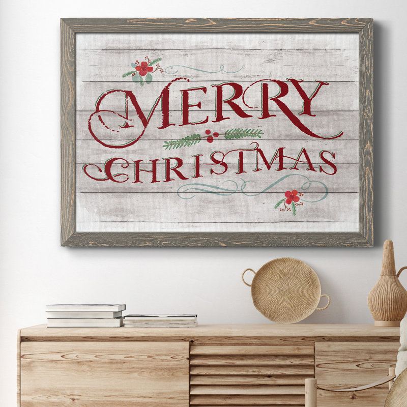«Merry Christmas», reproduction d'art textuel sur toile, H 37,5 po x l 27,5 po x P 1,5 po, gris