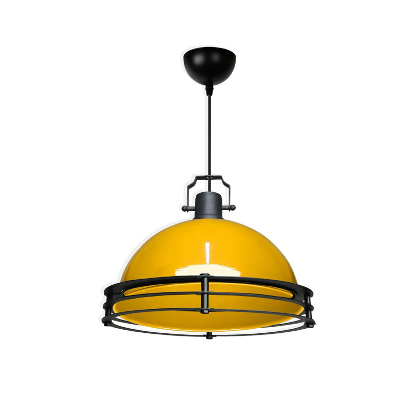 Metal Dome Single Pendant, Yellow