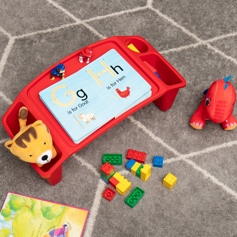 Bureau pour enfants 22,25 ", plateau d'activité, dessin, empilable, portable, plastique, Rouge