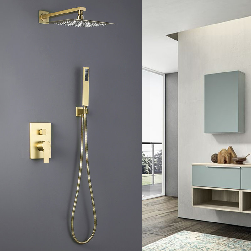 All-In-One Kit with Rough in-Valve, Brushed Gold
