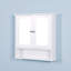 Armoire de salle de bain murale blanche avec 2 portes miroir et une tablette réglable