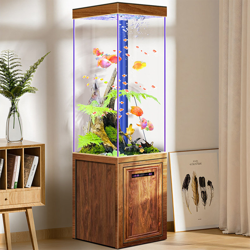 Petit aquarium vertical 15,75 po, 26.425 Gallon (59.06" H x 14.96" W x 15.75" D), Clear/Brown