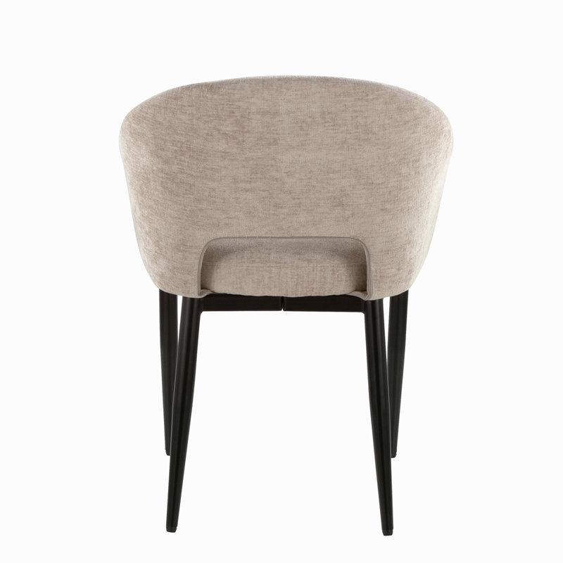 Chaise en métal noyer et tissu écru, Brun