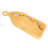 BergHoff 4pc Paddle Cheese Board Set with 3pc Cheese Knife Set, 22 x 7.9 x 1"