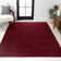 Arbelle Solid Low-Pile Dark Red Rug