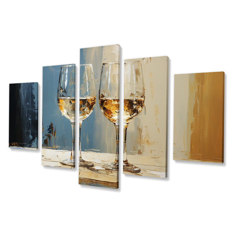 Verre de champagne Golden Fizz II - champagne, art mural