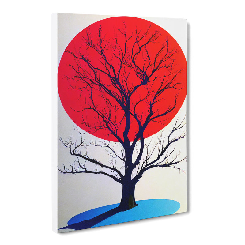 Apple Tree Retro - Wrapped Canvas Print, 76cm H x 50cm W x 3cm D