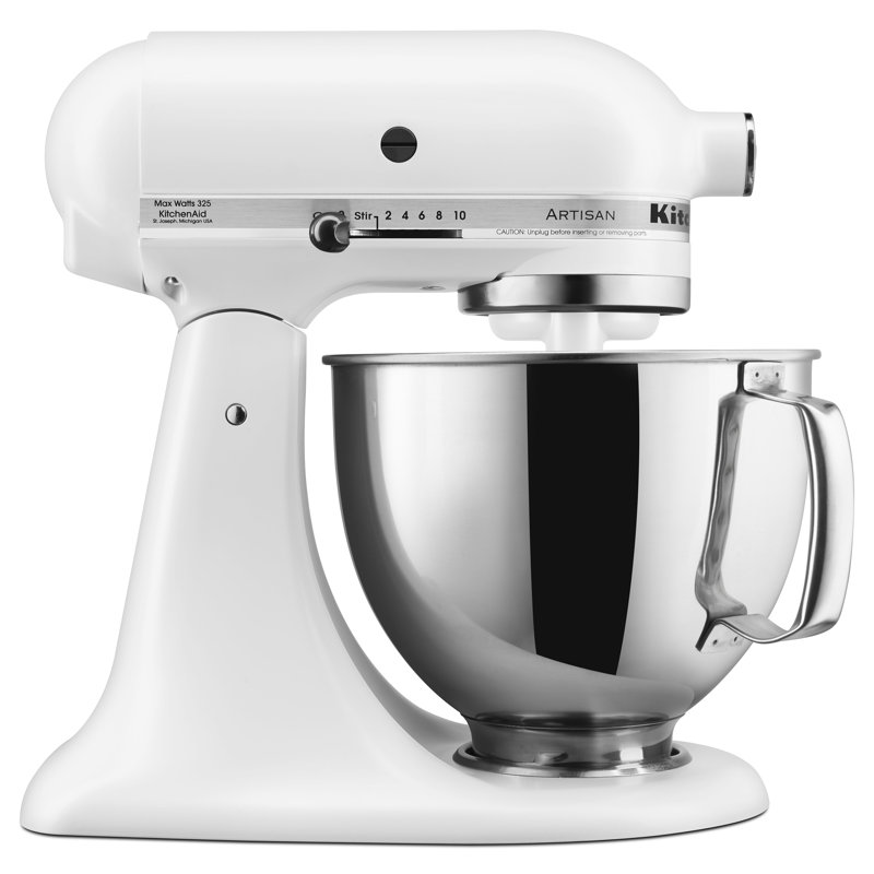 Batteur sur socle à tête inclinable de 5 pte Artisan® de KitchenAid®, Blanc porcelaine