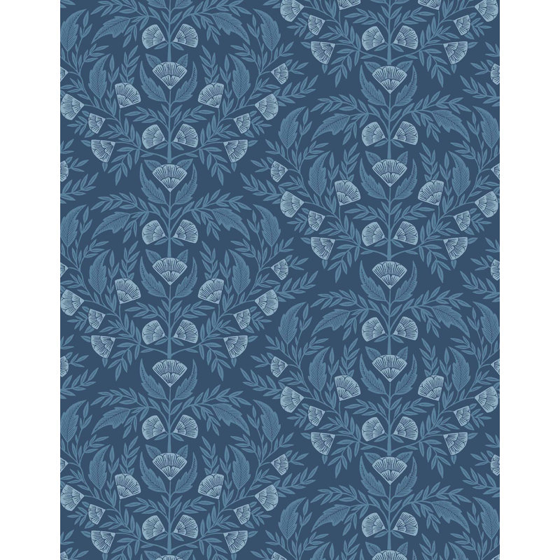 Symmetry Wallpaper | Traditional / Roll - 27" x 30', Indigo