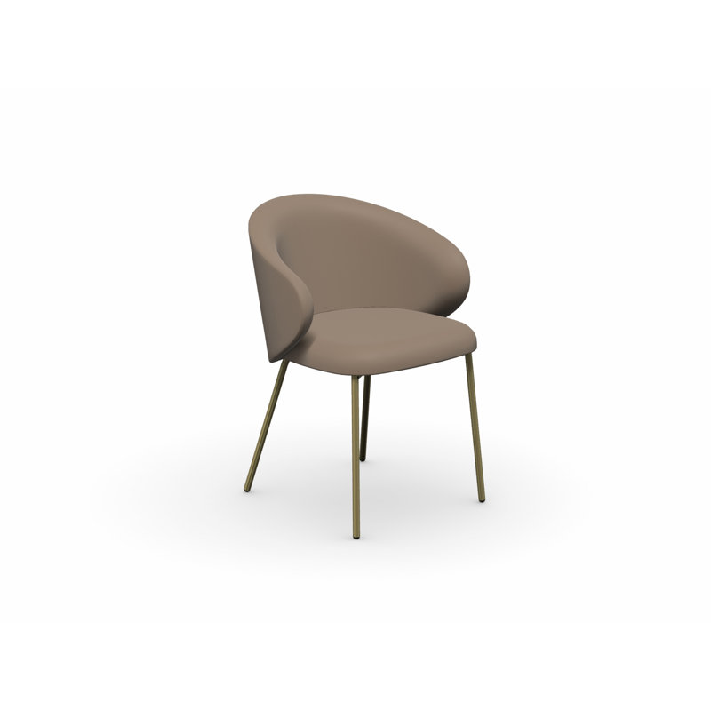 Tuka Upholstered Armchair with Metal Frame, Camel Brown, Matte Black