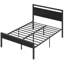 Base de lit plateforme industrielle en métal avec tête de lit et support en lattes de fer-1224436637-1224436639