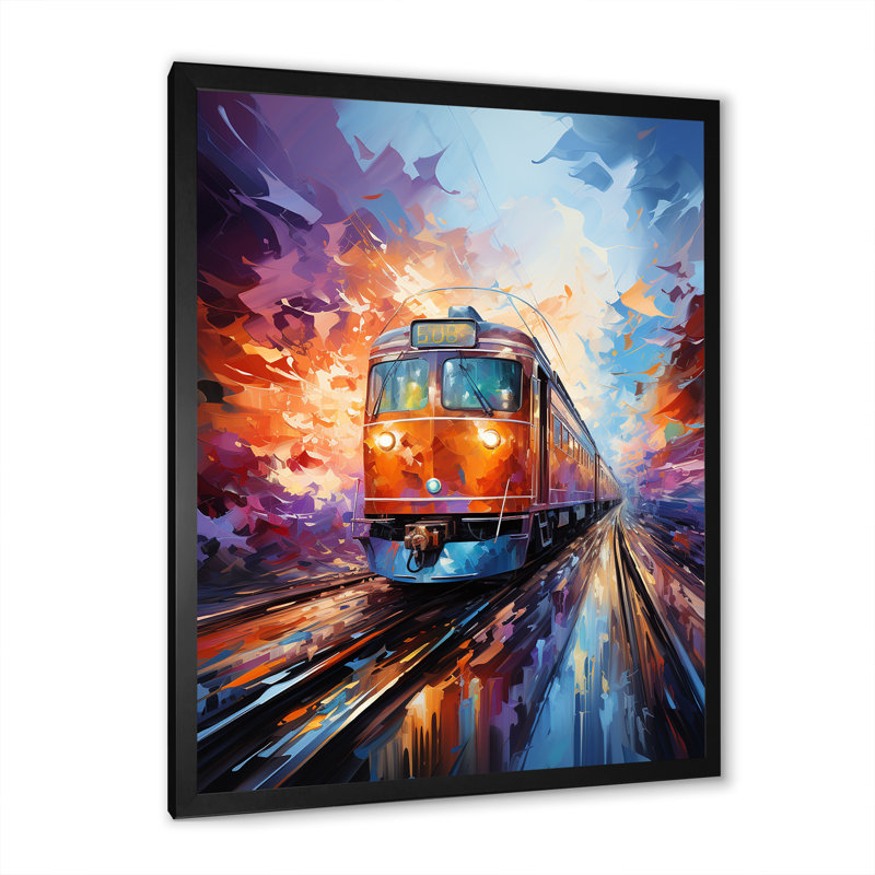 " Train Bold Rhythms ", 44" H x 34" W x 1.5" D, Black Picture Framed