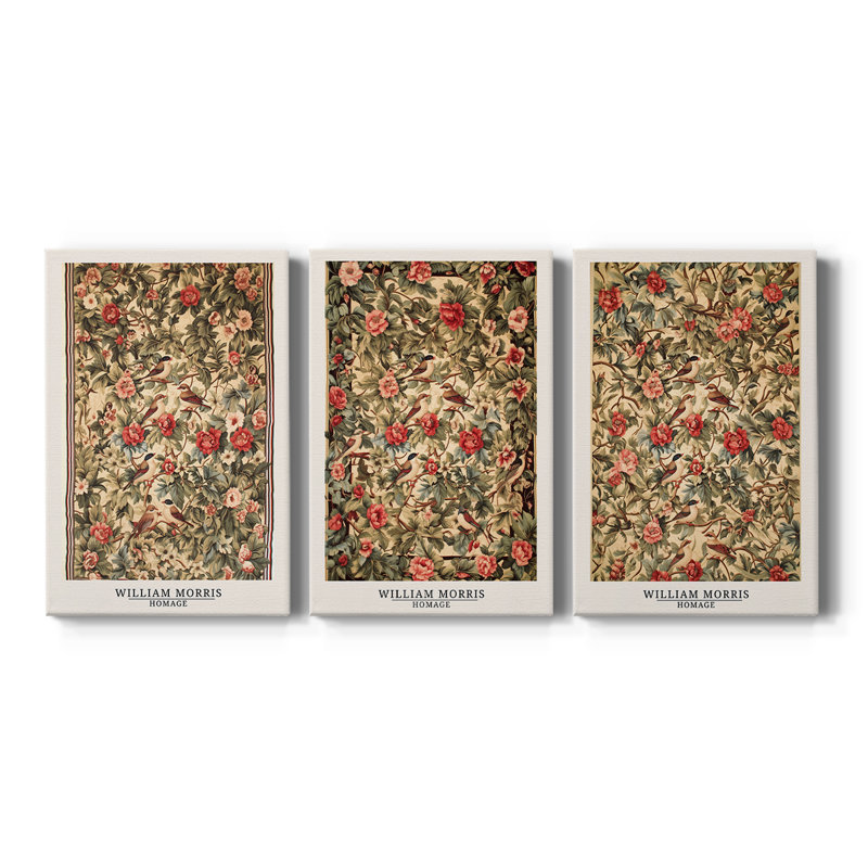 Série de pièces de peinture à chaud sur mesure de la série CCLxxxx de William Morris - 3 pièces, H 18 po x l 36 po