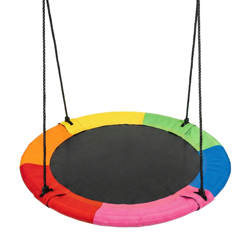 Balançoire arc-en-ciel de 40 pouces Rainbow - Arbre d'extérieur pour toute la famille, imperméable, supportant plusieurs utilisateurs, sans outil d'installation